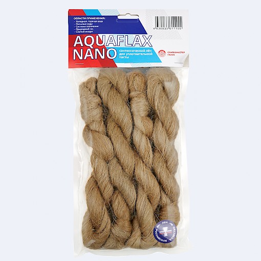 Лен сантехнический для уплотнения резьбы п/э пакет 200гр Aquaflax Nano 04115